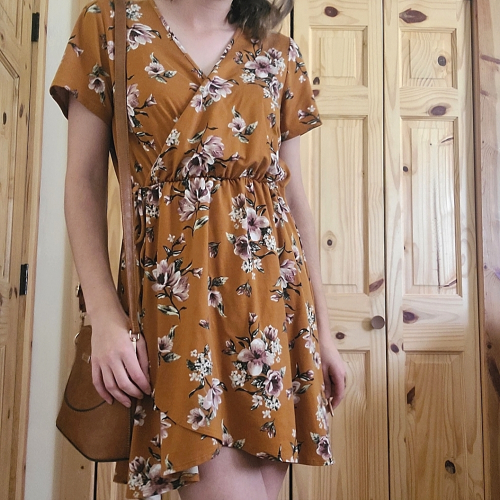 Floral sundress, wrap dress, Fall Dress